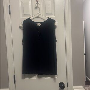 XS Navy Blue Button Sleeveless Tank by LOFT.